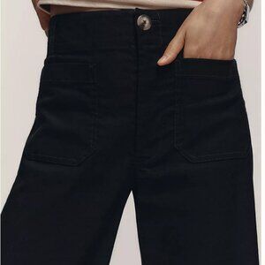 Anthropologie Maeve Colette Wide-Leg Cropped Pants, Black, Size 26